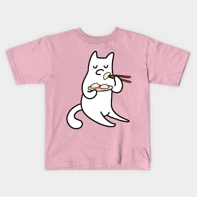 Dumpling Cat Kids T-Shirt by olive c